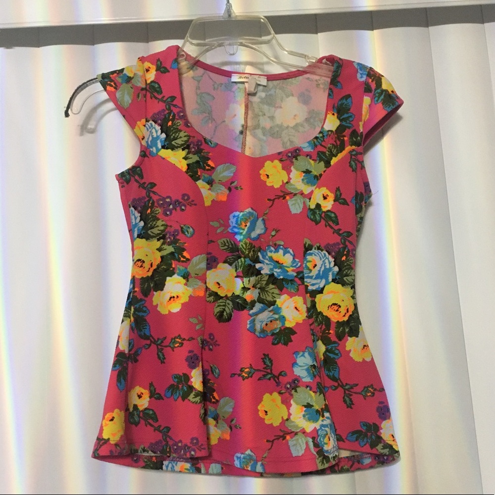 Hot pink peplum top